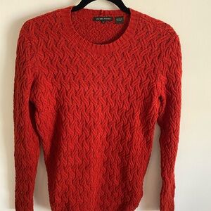 JEANNE PIERRE Rust Cotton Crewneck‎ Sweater Preppy Academia